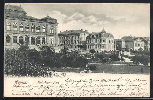 AK Weimar / Thüringen, Partie am Karl August-Platz