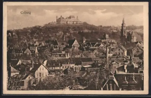 AK Coburg, Ortsansicht mit Veste Coburg