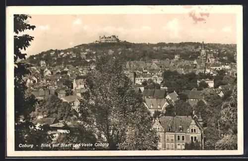 AK Coburg, Blick auf Stadt und Veste Coburg