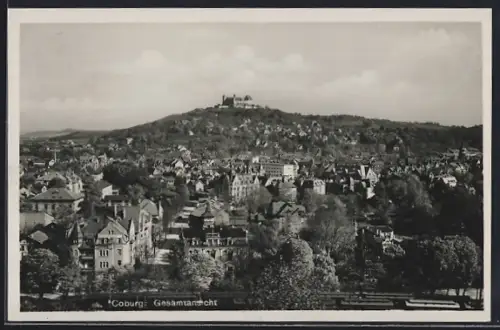 AK Coburg, Teilansicht mit Veste Coburg