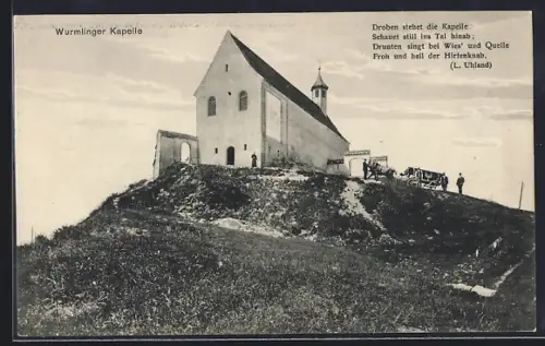 AK Wurmlingen, Wurmlinger Kapelle mit Gedicht