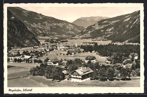 AK Mayrhofen /Zillertal, Teilansicht mit Bergen