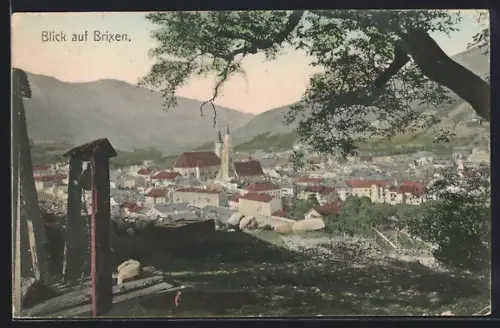 AK Brixen, Blick auf den Ort mit Kirche