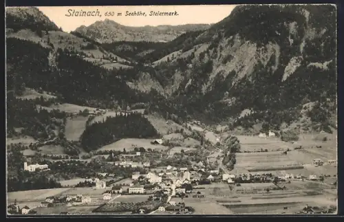 AK Stainach, Totalansicht gegen den Berg
