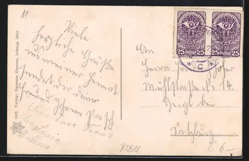 AK Irdning, Teilansicht mit Kirche vom Kulm aus