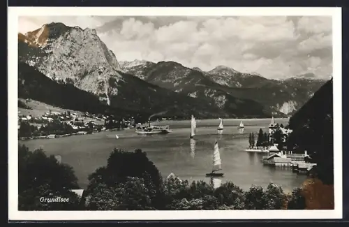 AK Grundlsee, Panorama mit Bergen