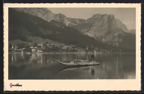 AK Grundlsee, Panorama mit Boot
