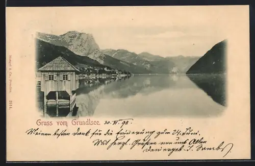 AK Grundlsee, Panorama mit Bergen
