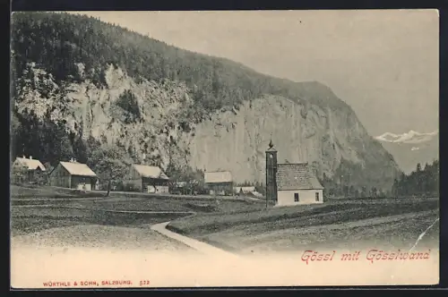 AK Gössl, Kapelle mit Gösslwand