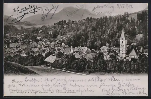 AK Aussee, Teilansicht mit Kirche