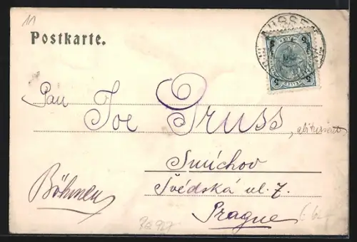 AK Aussee, Teilansicht mit Bergen