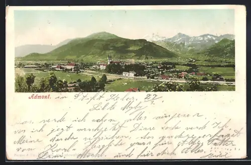 AK Admont, Teilansicht mit Blick auf Berge