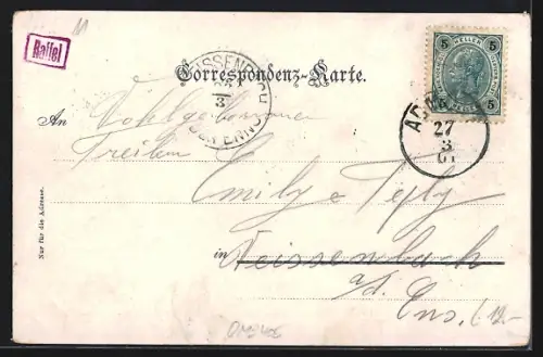 AK Admont, Teilansicht mit Blick auf Berge