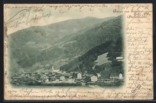 AK Selzthal /Steiermark, Teilansicht mit Bergen