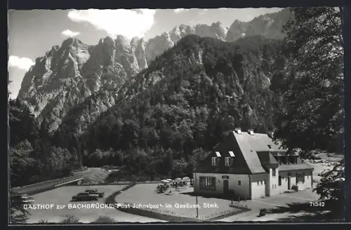 AK Johnsbach im Gesäuse, Gasthof zur Bachbrücke