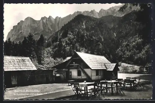 AK Johnsbach, Gasthaus Bachbrücke H. Sulzbacher