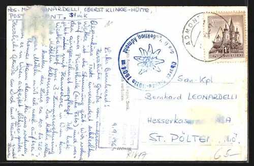 AK Oberst Klinke Hütte, Ansicht gegen Admonter Kalbling