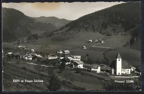AK Eben im Pongau, Teilansicht mit Kirche