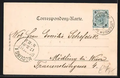 AK Weissensee, Blick von der Urschitzhöhe auf den Ort