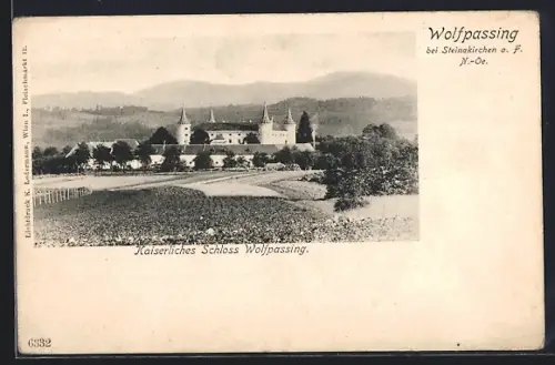 AK Wolfpassing /Steinakirchen a. F., Kaiserliches Schloss Wolfpassing mit Umgebung