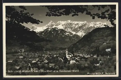 AK Schruns im Montafon, Blick zur Ortschaft