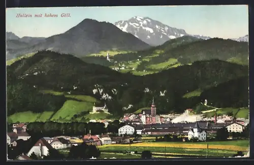 AK Hallein, Ortsansicht mit Hohem Göll
