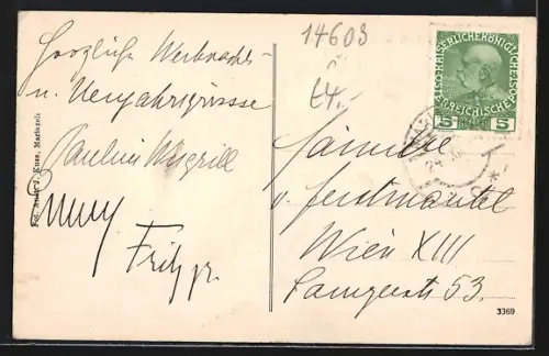 AK Mariazell, Teilansicht mit dem Ötscher im Schnee