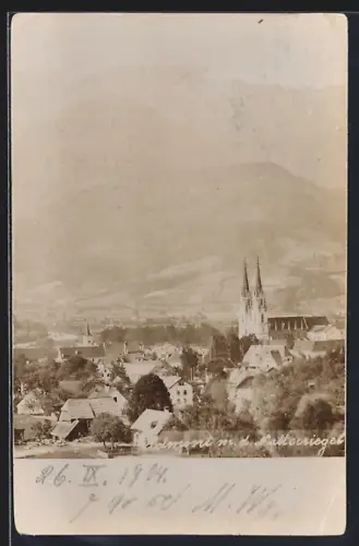 AK Admont, Ortsansicht mit Sitftskirche