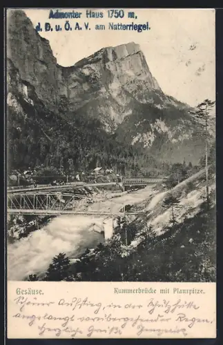 AK Gesäuse, Kummerbrücke mit Planspitze