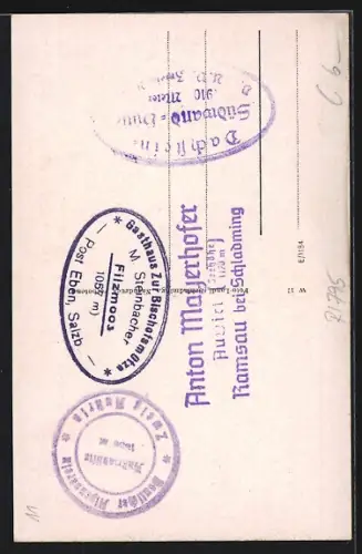 AK Ramsau am Dachstein, Walcheralm, Wegpartie mit Blick zum Dachstein