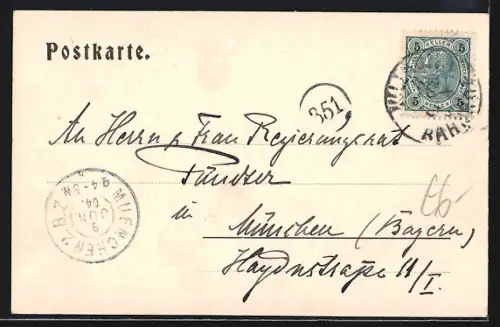 AK Villach, Ortsansicht mit dem Mittagskogel