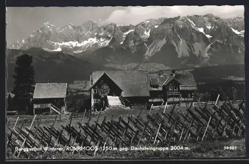 AK Rohrmoos, Berggasthof Winterer, Ansicht gegen Dachsteingruppe