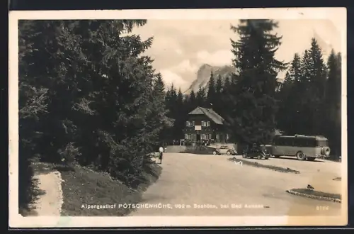 AK Altaussee, Pötschenhöhe, Automobile vor dem Gasthof Pötschenhöhe