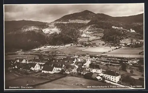 AK Unzmarkt /Obersteier, Gesamtansicht aus der Vogelschau