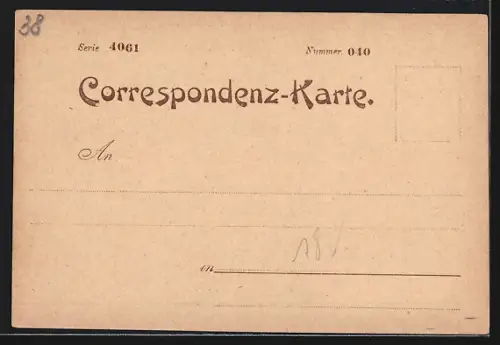 Lithographie Wien, Kirche mit Elisabethbrücke