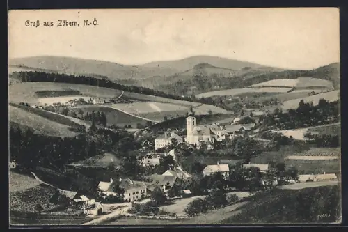 AK Zöbern, Gesamtansicht vom Ort