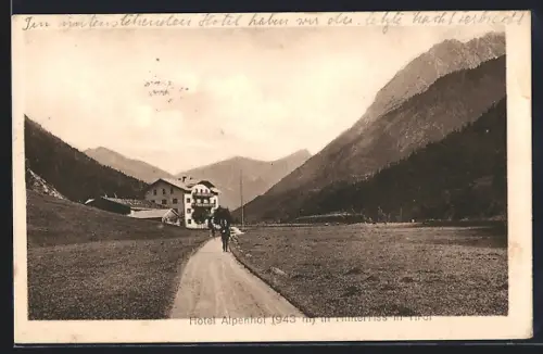 AK Hinterriss, Strassenpartie mit Hotel Alpenhof