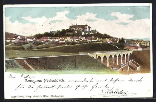 AK Neulengbach, Gesamtansicht mit Brücke