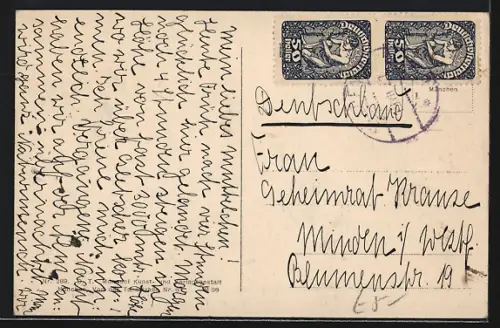 AK Vent i. Oetztal, Ortspartie mit Kirche und den Stubaiern