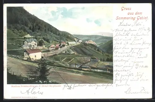 AK Semmering, Station mit Hotel Stephanie