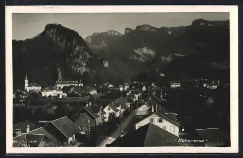 AK Hohenems, Gesamtansicht aus der Vogelschau