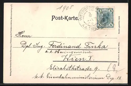 AK Weissenbach a. Tr., Blick auf Kirche, Hafnerberg und Hocheck