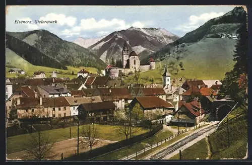 AK Eisenerz /Steiermark, Ortsansicht mit Kirche