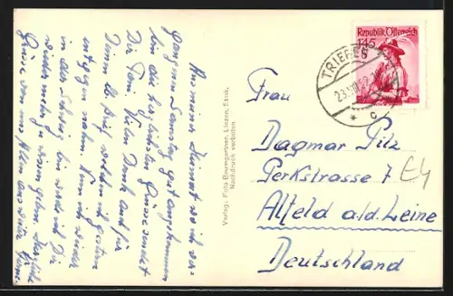 AK Trieben, Ortsansicht gegen Dürnschöberl