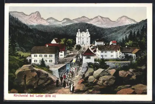 AK St. Martin bei Lofer, Kirchenthal, Prozession durch den Ort