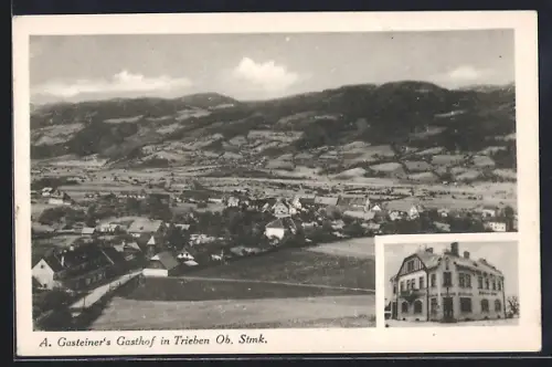AK Trieben, Gesamtansicht mit Gasthaus Gasteiner