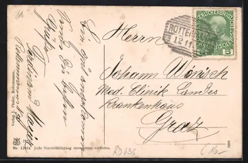 AK Rottenmann, Stadtplatz mit Kirche