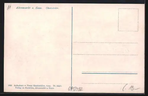AK Altenmarkt an der Enns, Teilansicht und Paar in Tracht