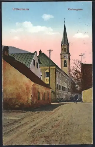 AK Rottenmann, Abendstimmung in der Kirchengasse