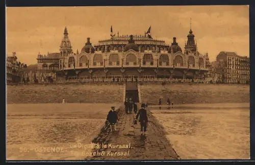 AK Ostende, La digue & le Kursaal